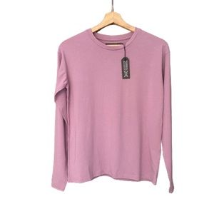 KANGOL NWT Lux Cotton Blend Long Sleeve Top, Lilac, Size Small